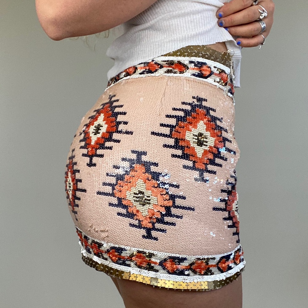 NWT all over sequin mini skirt by zara